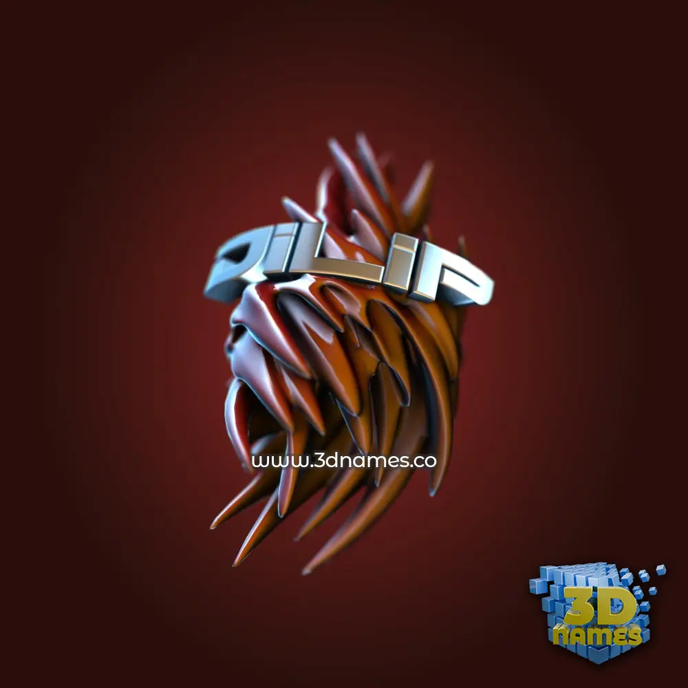 dilip in Red Twisted style - 3D name wallpaper