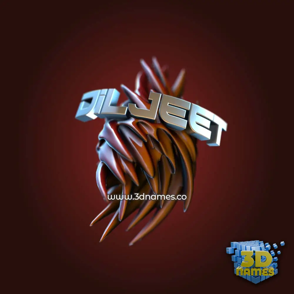 diljeet in Red Twisted style - 3D name wallpaper