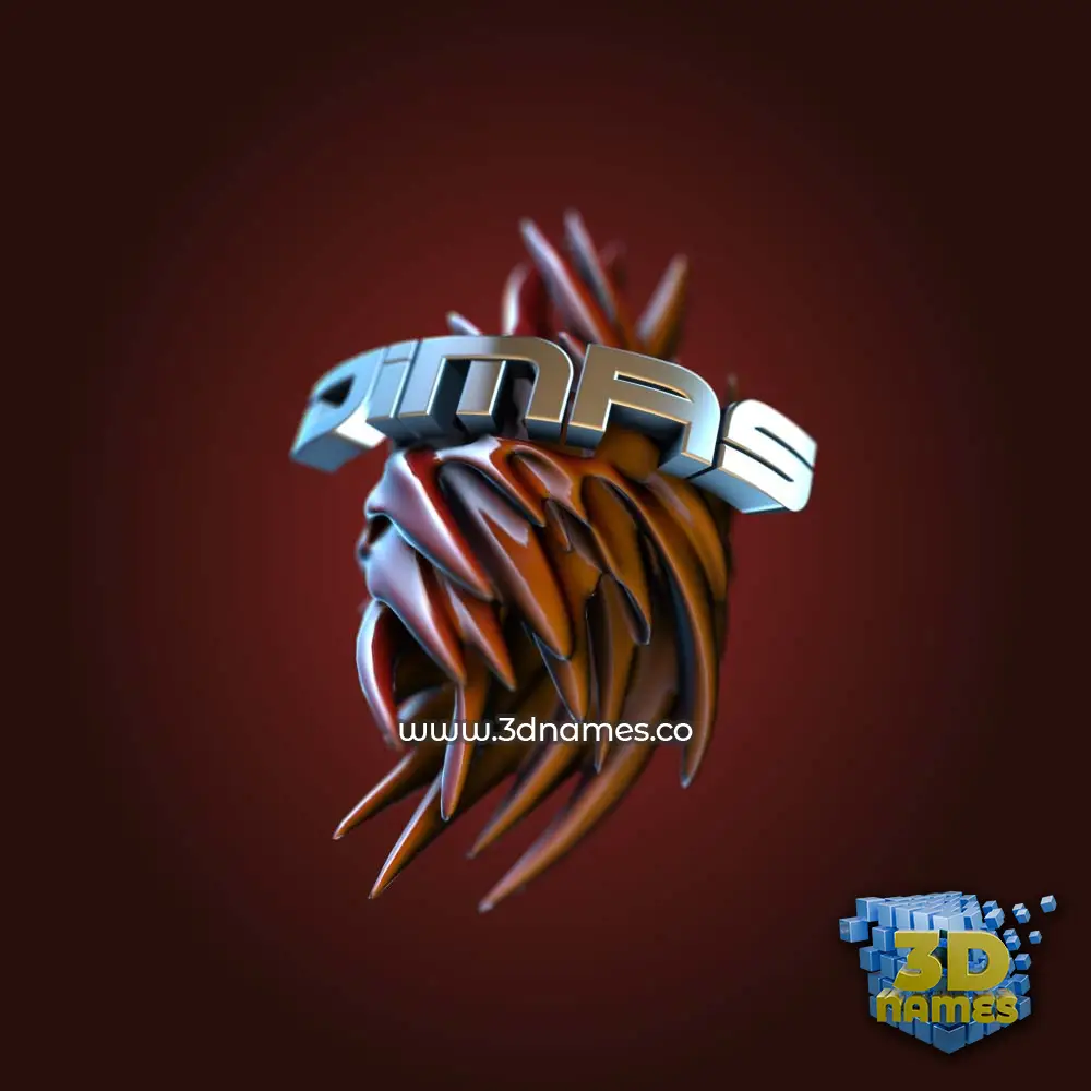 dimas in Red Twisted style - 3D name wallpaper