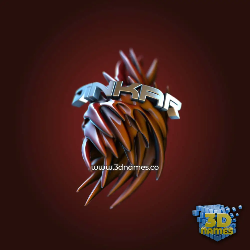 dinkar in Red Twisted style - 3D name wallpaper