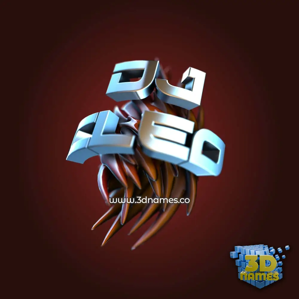 dj cleo in Red Twisted style - 3D name wallpaper