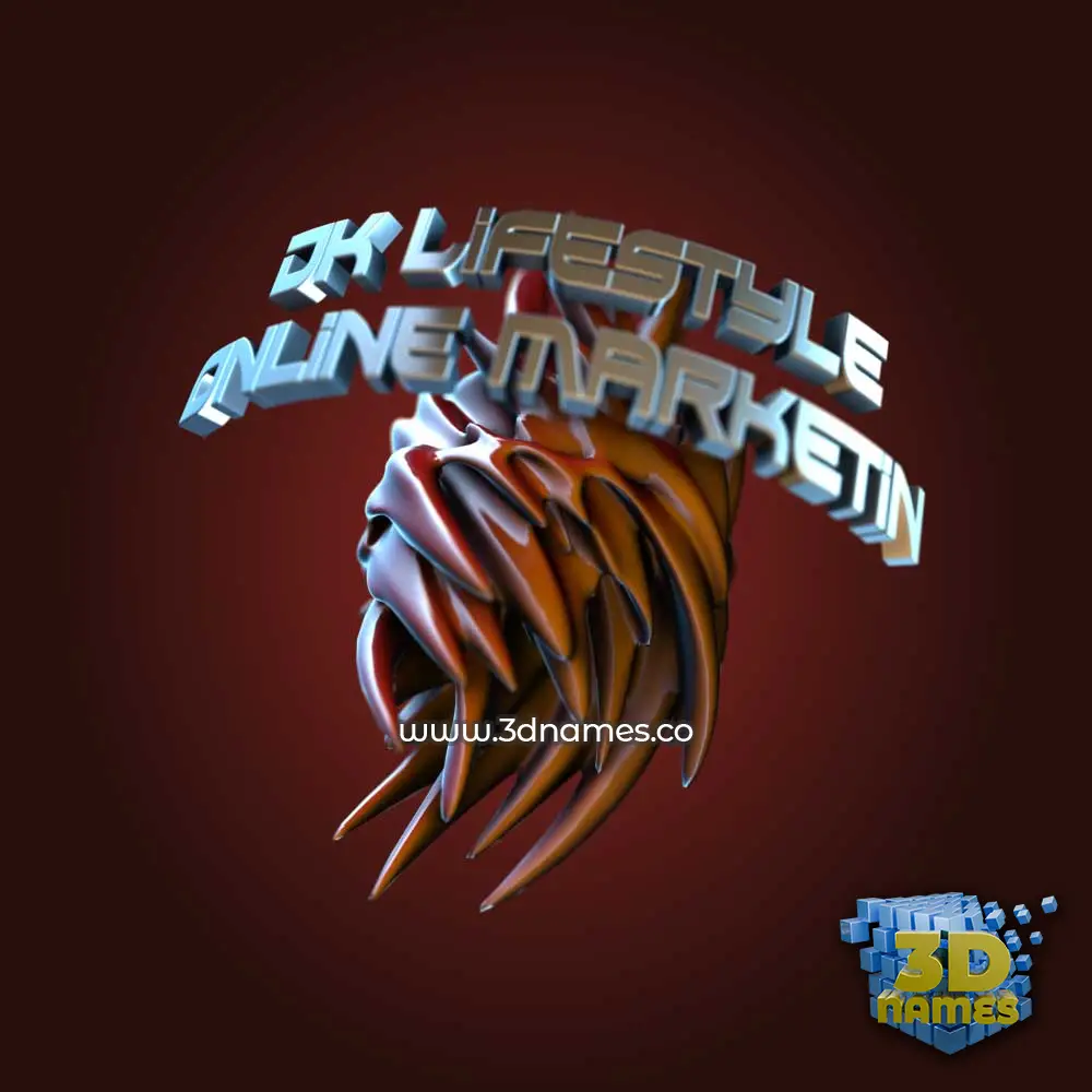 dk lifestyle online marketin in Red Twisted style - 3D name wallpaper