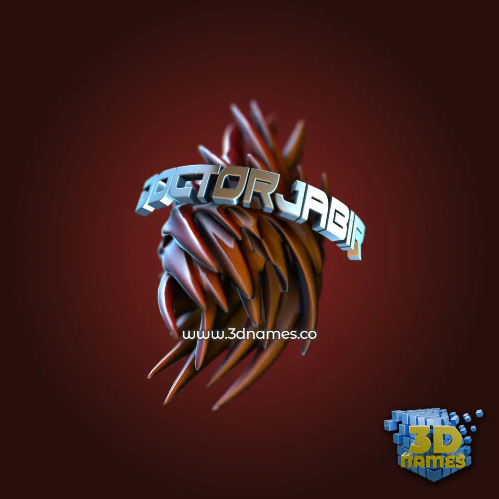 doctorjabir in Red Twisted style - 3D name wallpaper