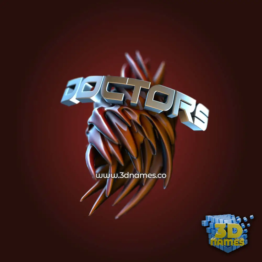 doctors in Red Twisted style - 3D name wallpaper
