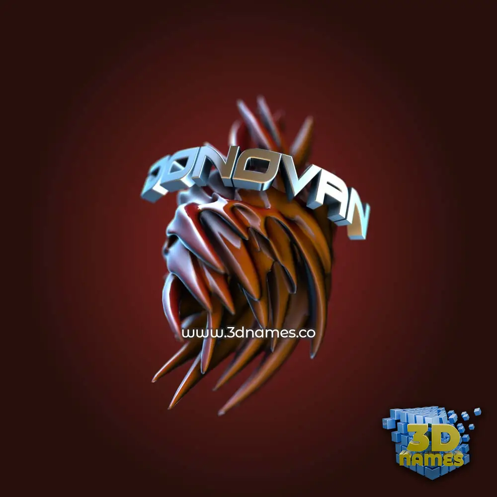 donovan in Red Twisted style - 3D name wallpaper