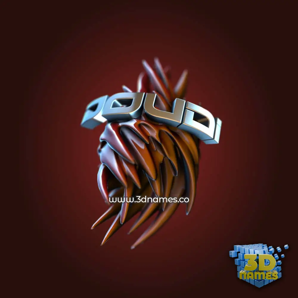 doudi in Red Twisted style - 3D name wallpaper