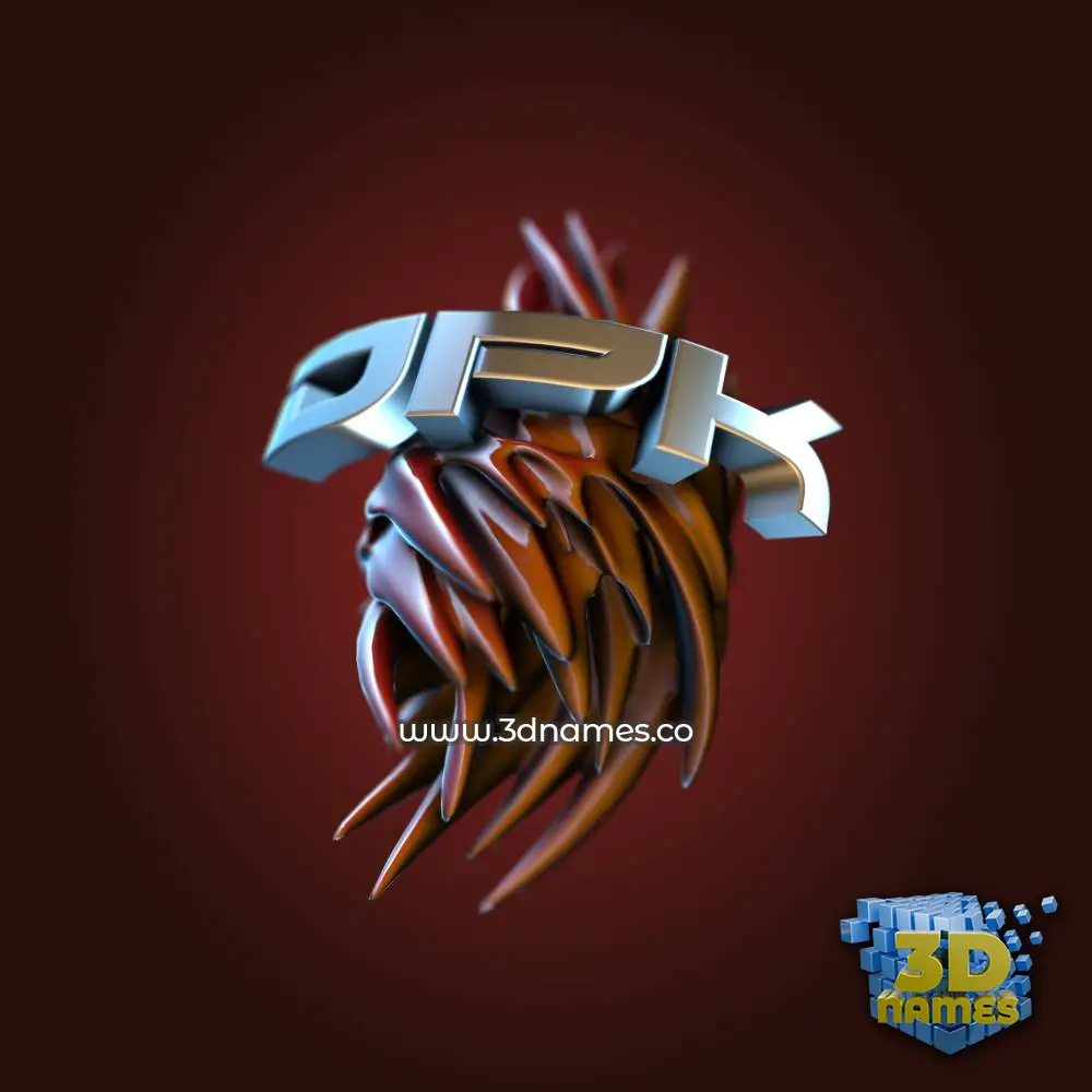 dpk in Red Twisted style - 3D name wallpaper