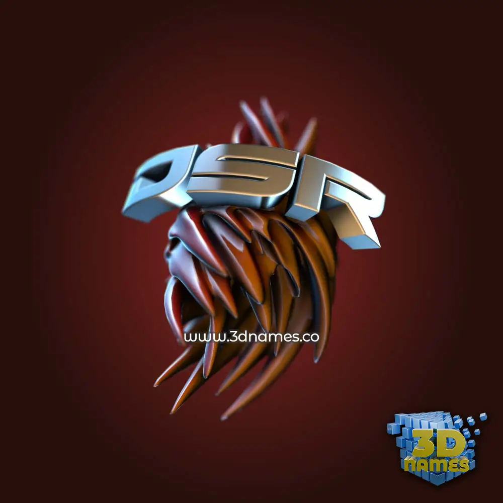 dsr in Red Twisted style - 3D name wallpaper