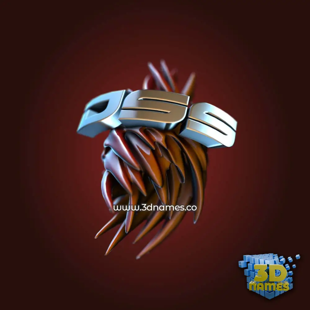 dss in Red Twisted style - 3D name wallpaper