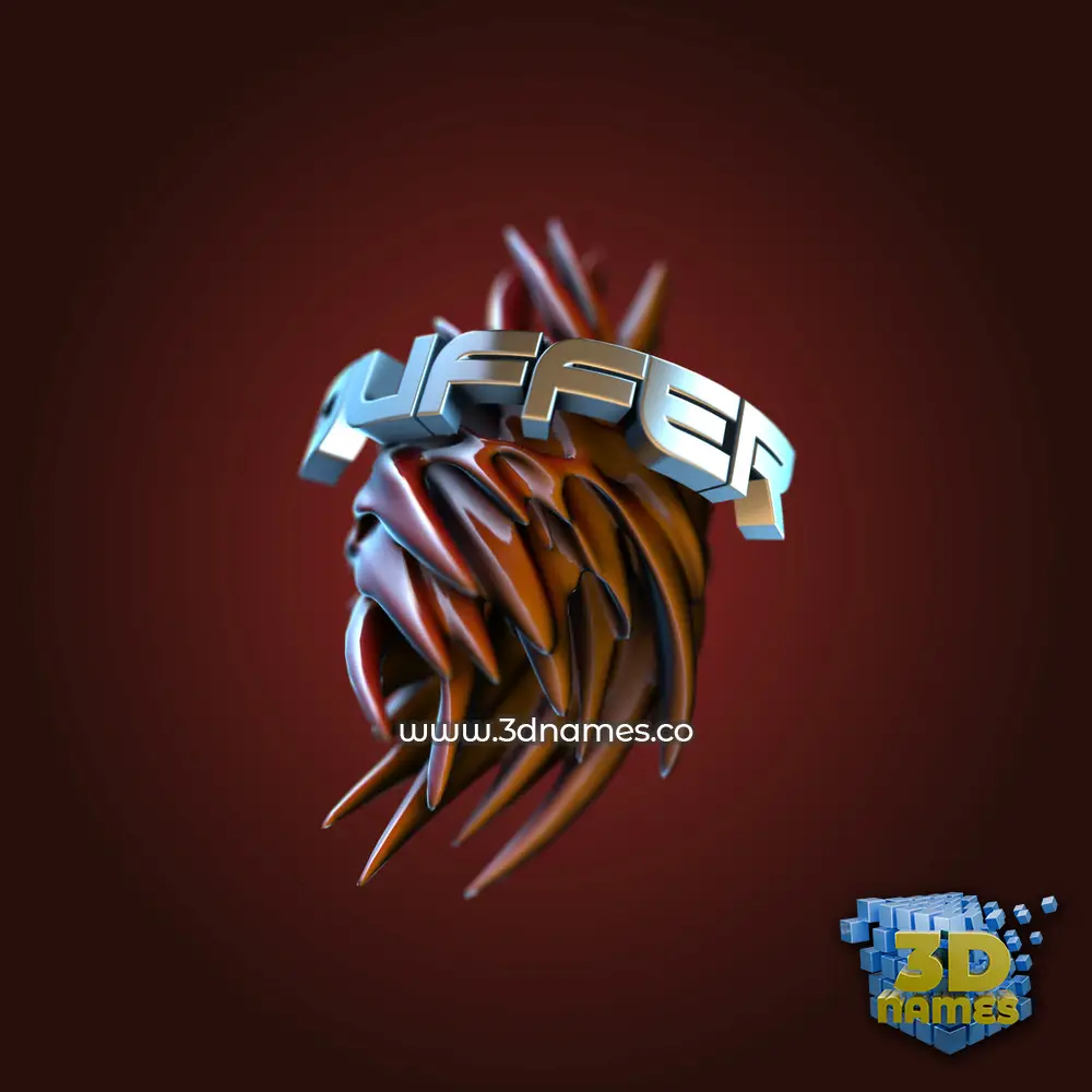 duffer in Red Twisted style - 3D name wallpaper