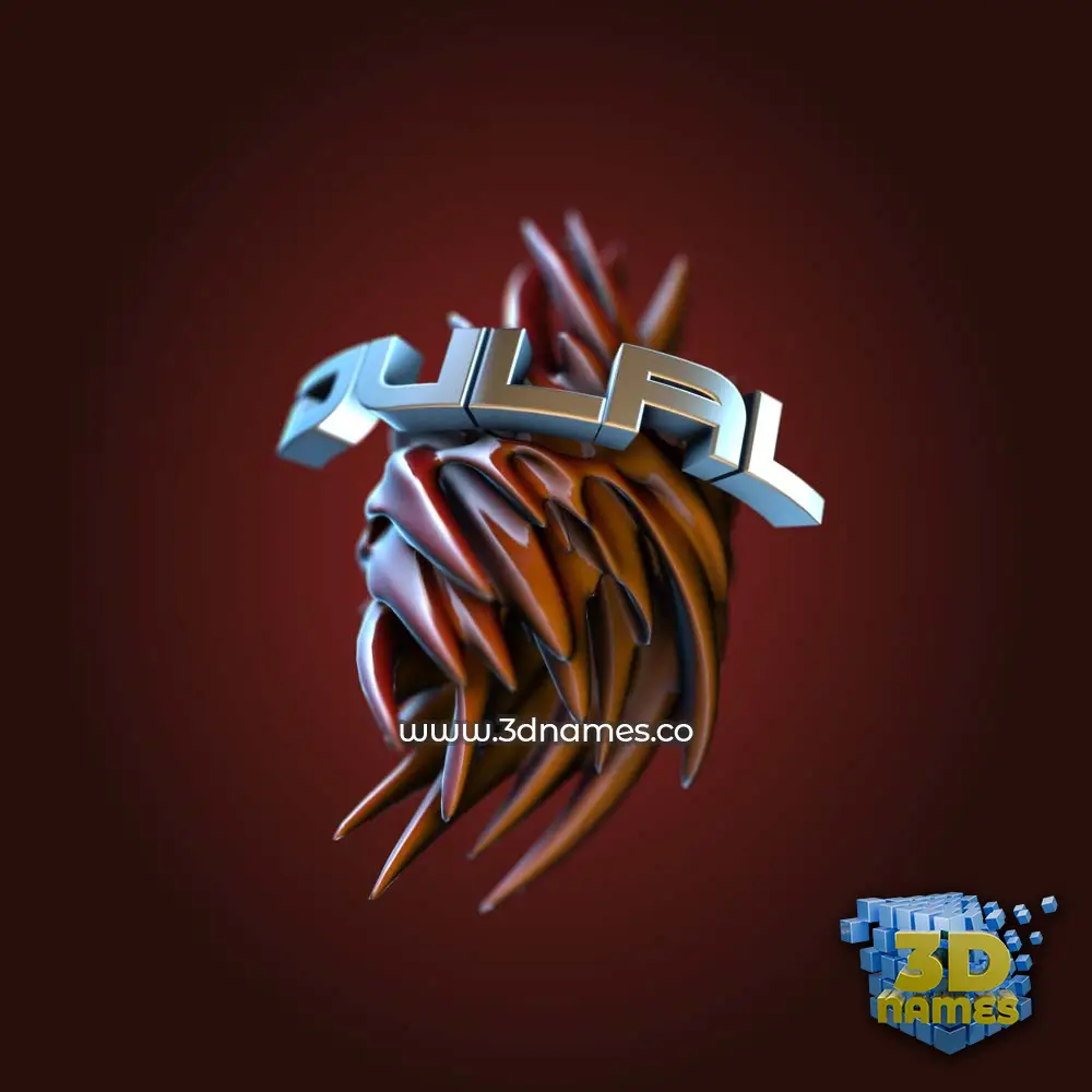 dulal in Red Twisted style - 3D name wallpaper