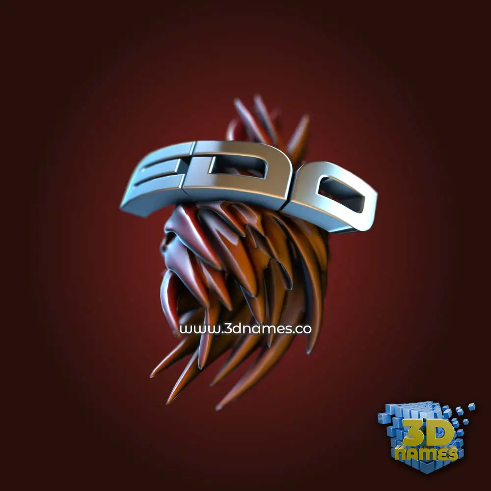 edo in Red Twisted style - 3D name wallpaper