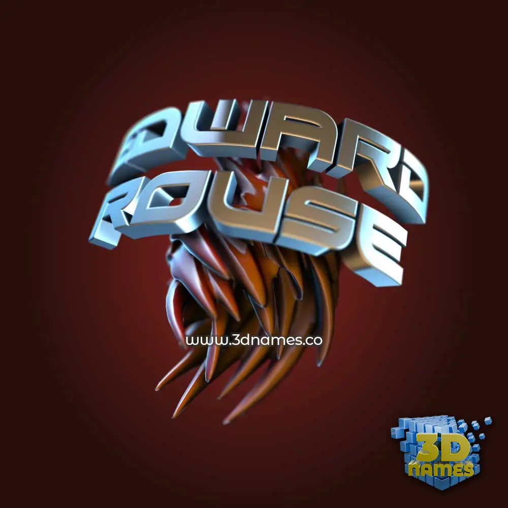 edward rouse in Red Twisted style - 3D name wallpaper