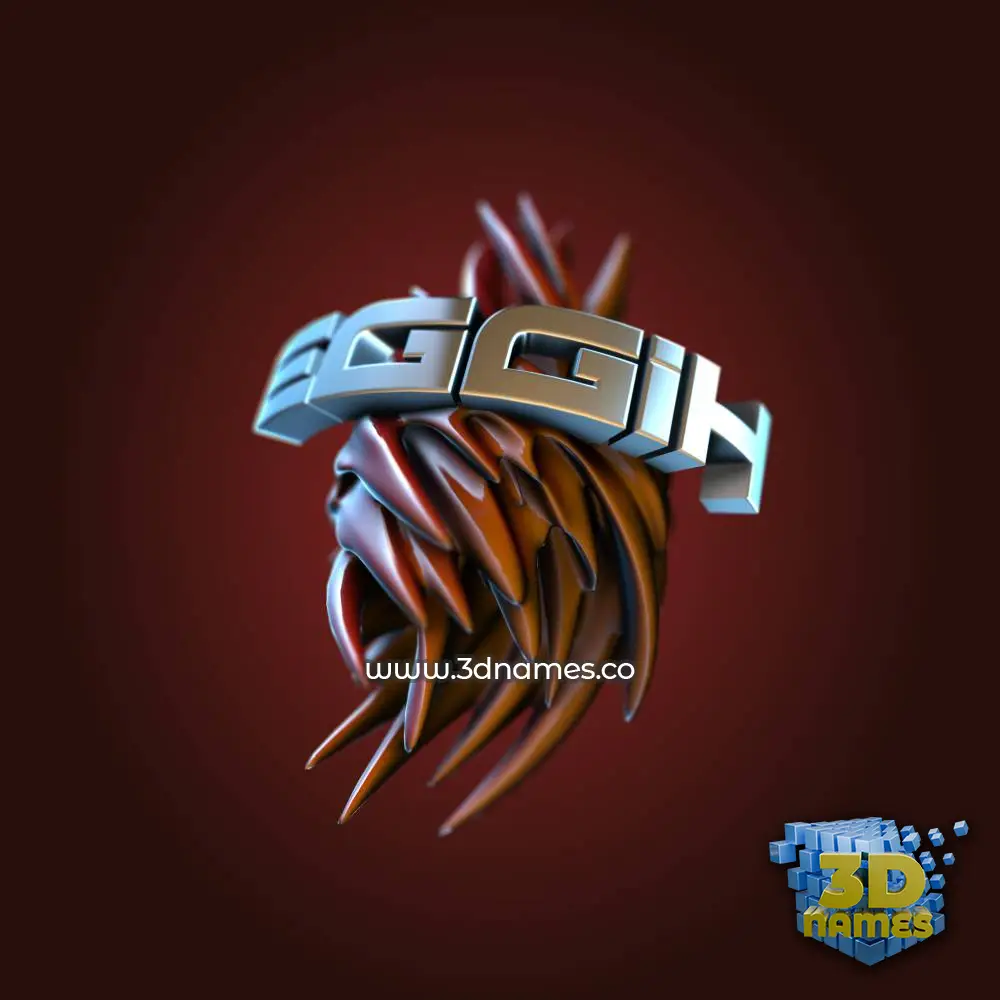 eggih in Red Twisted style - 3D name wallpaper
