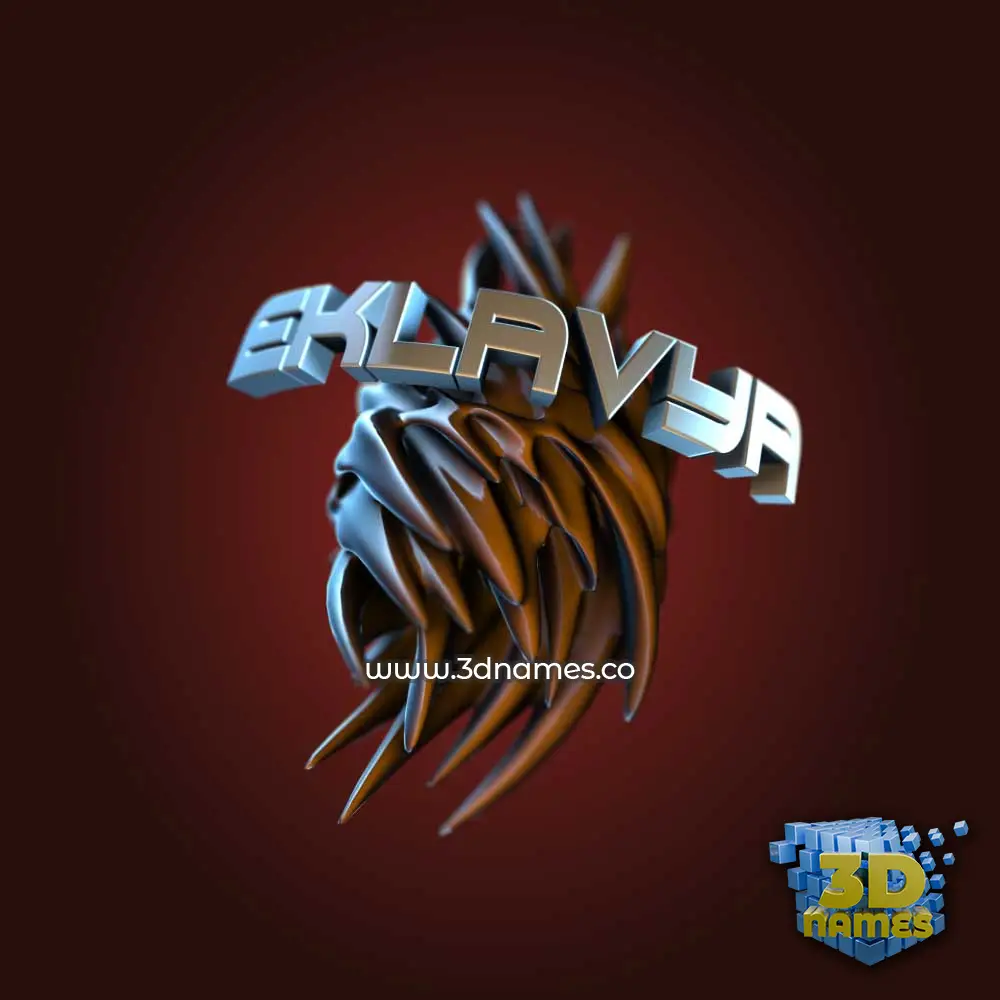 eklavya in Red Twisted style - 3D name wallpaper