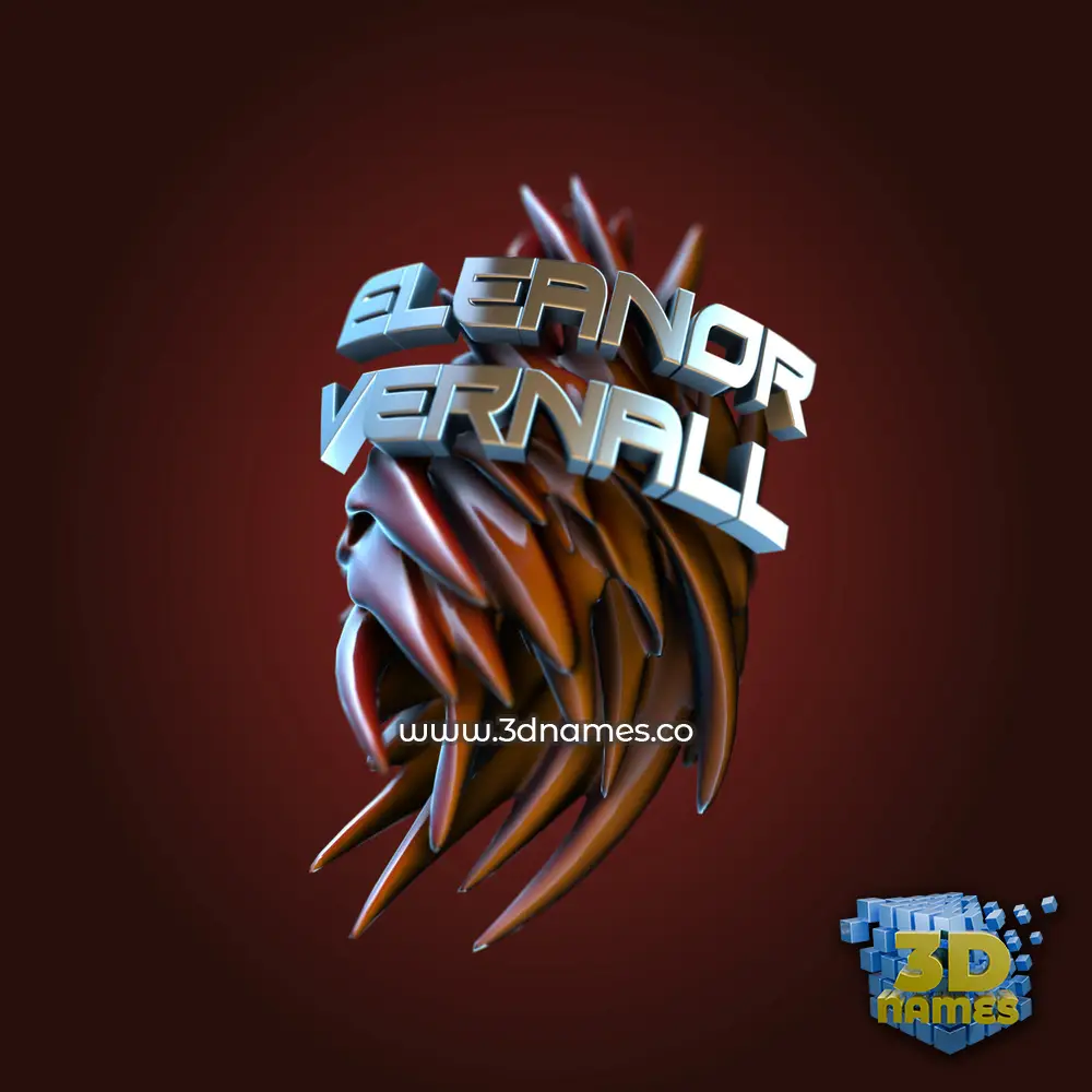 eleanor vernall in Red Twisted style - 3D name wallpaper