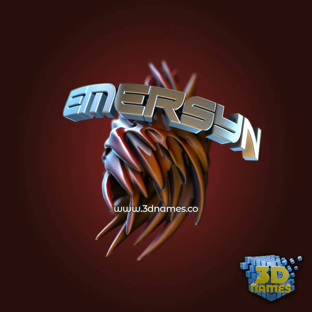 emersyn in Red Twisted style - 3D name wallpaper