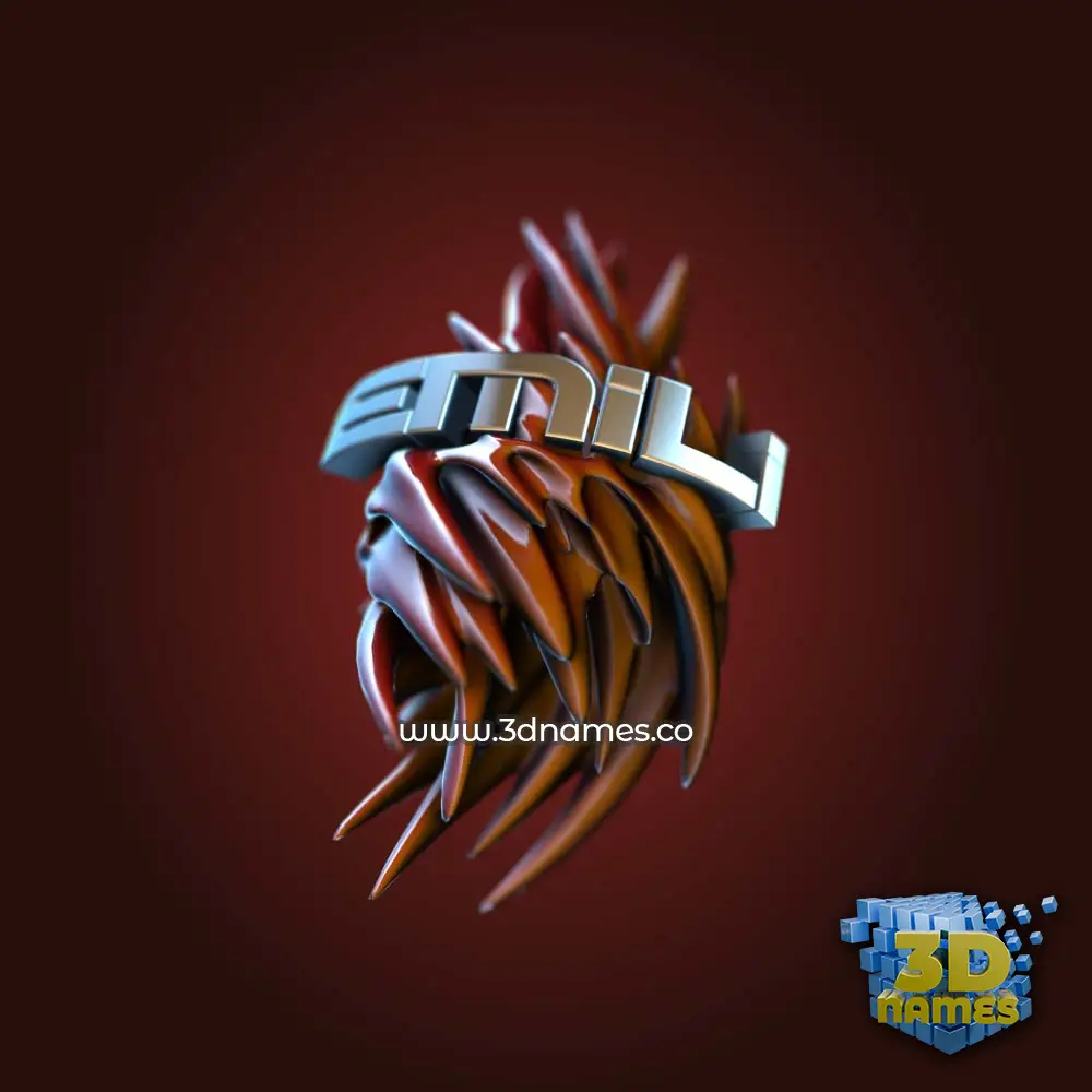 emili in Red Twisted style - 3D name wallpaper