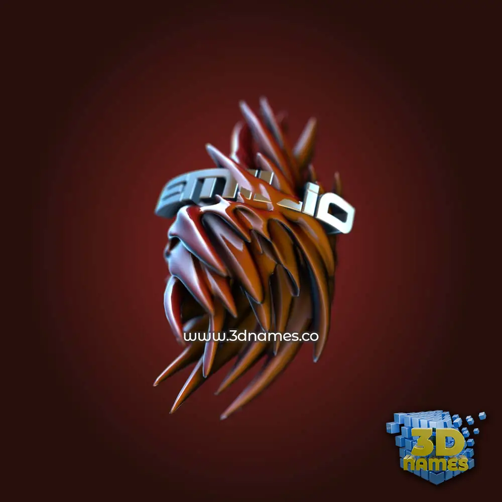 emilio in Red Twisted style - 3D name wallpaper