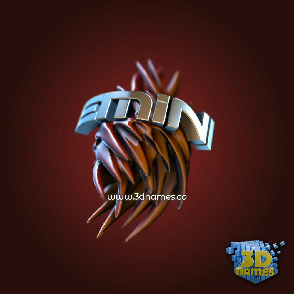 emini in Red Twisted style - 3D name wallpaper