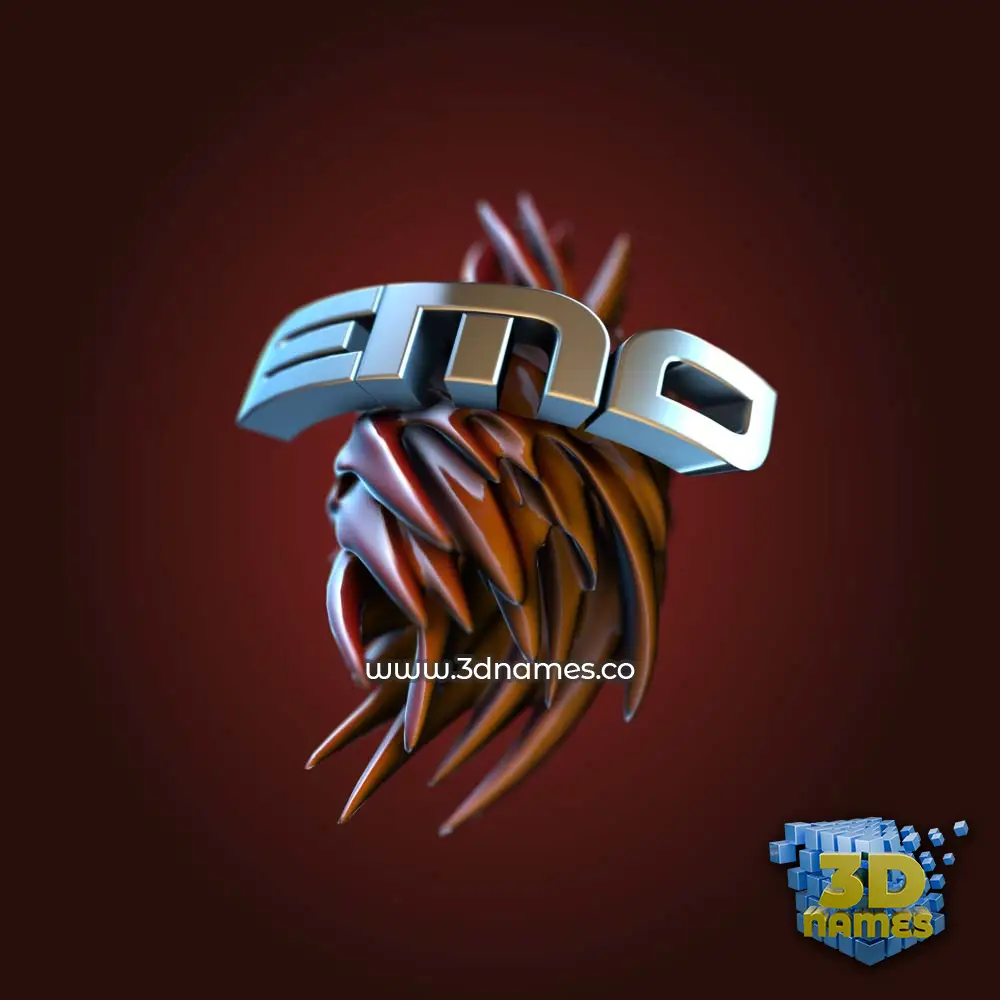 emo in Red Twisted style - 3D name wallpaper