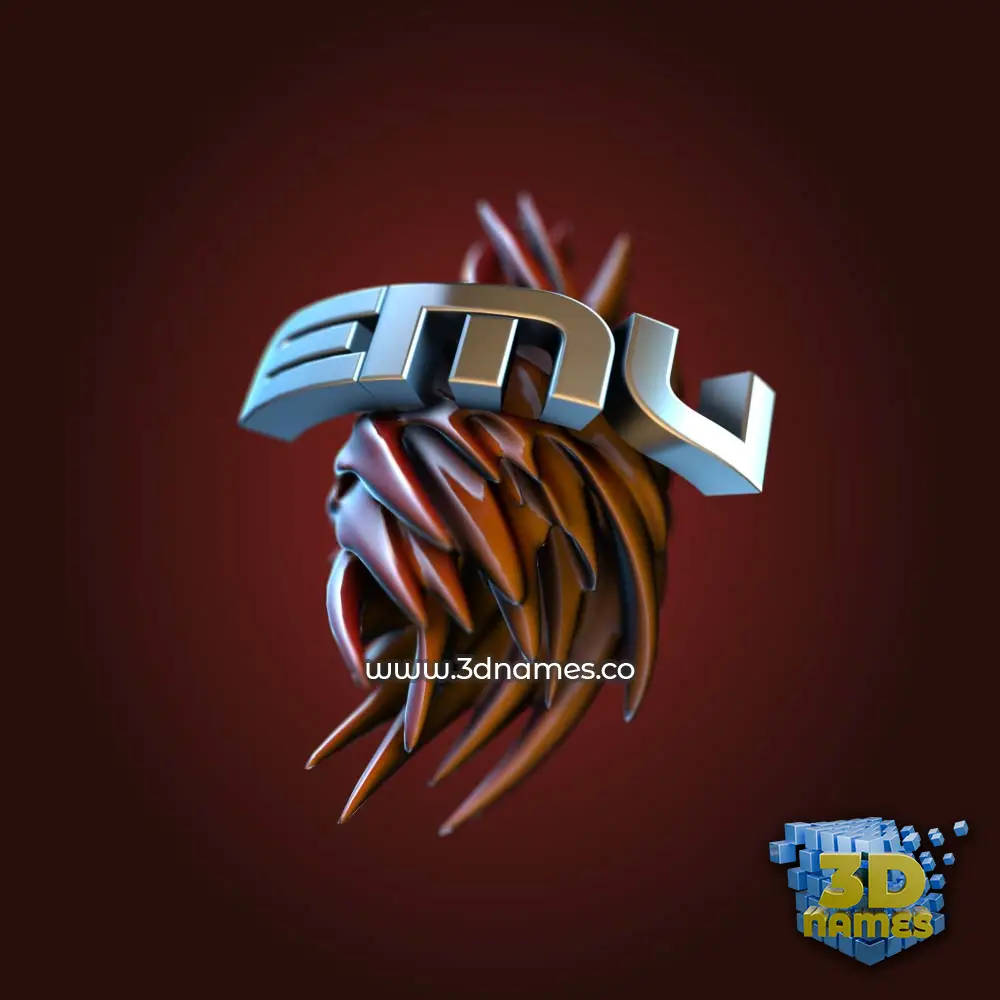 emu in Red Twisted style - 3D name wallpaper