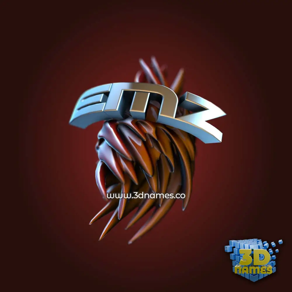 emz in Red Twisted style - 3D name wallpaper