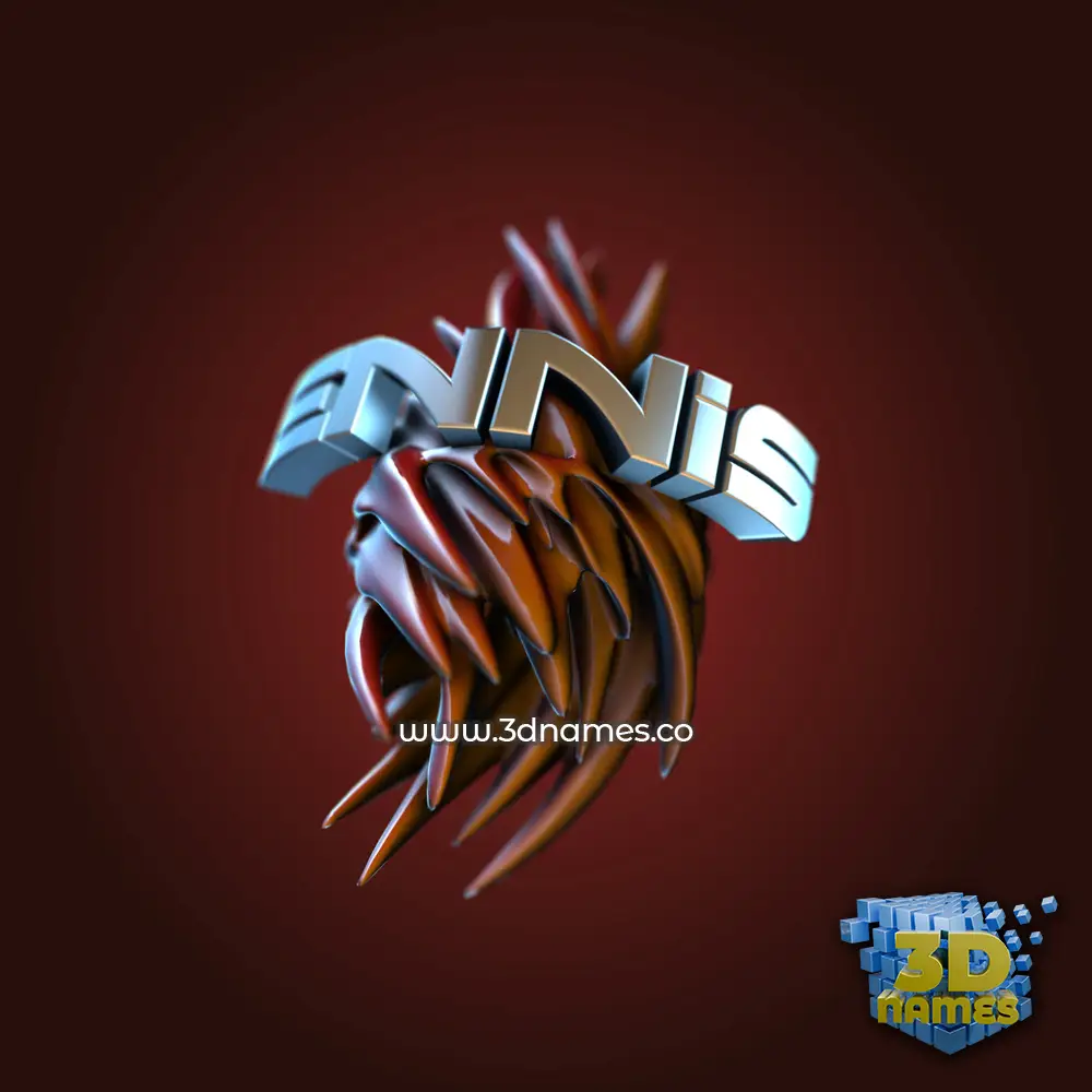 ennis in Red Twisted style - 3D name wallpaper
