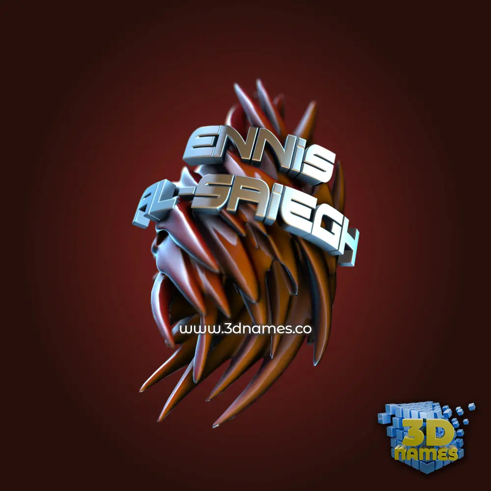 ennis al-saiegh in Red Twisted style - 3D name wallpaper
