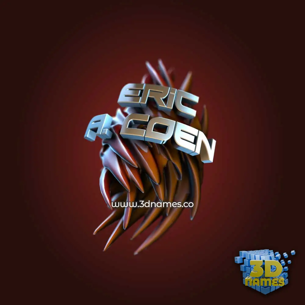 eric a. coen in Red Twisted style - 3D name wallpaper