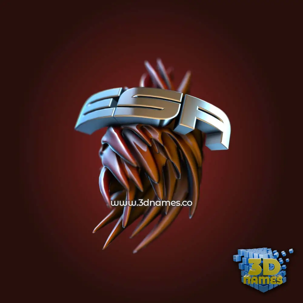 esa in Red Twisted style - 3D name wallpaper