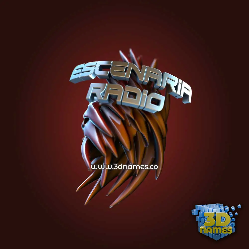 escenariaradio in Red Twisted style - 3D name wallpaper