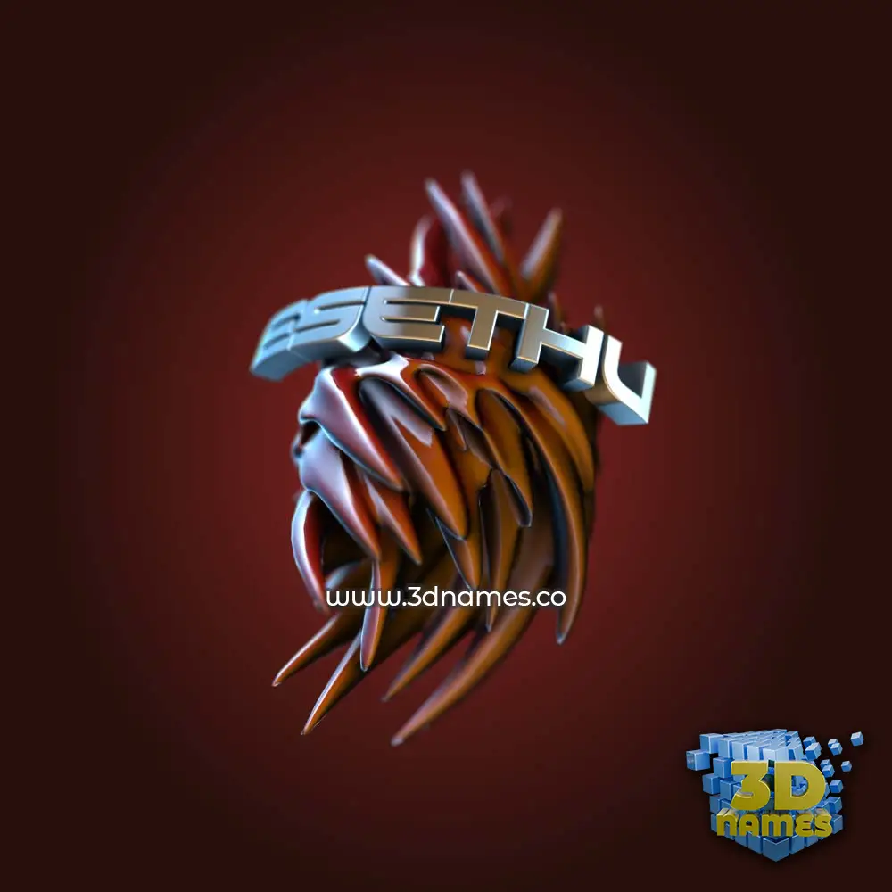 esethu in Red Twisted style - 3D name wallpaper