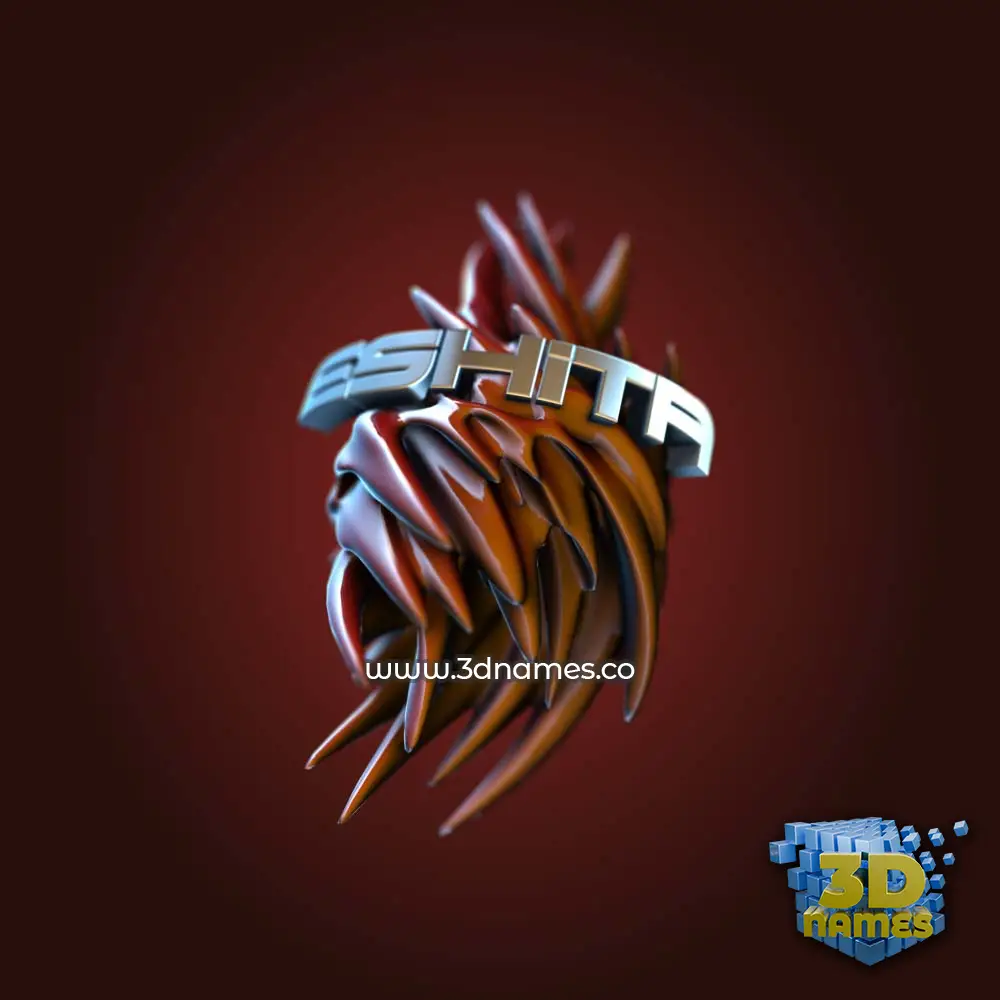 eshita in Red Twisted style - 3D name wallpaper