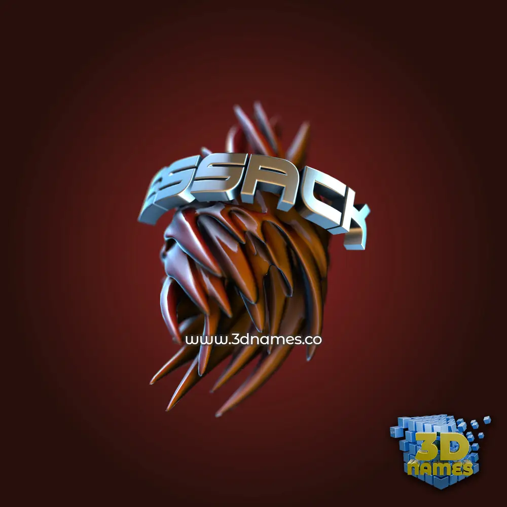 essack in Red Twisted style - 3D name wallpaper
