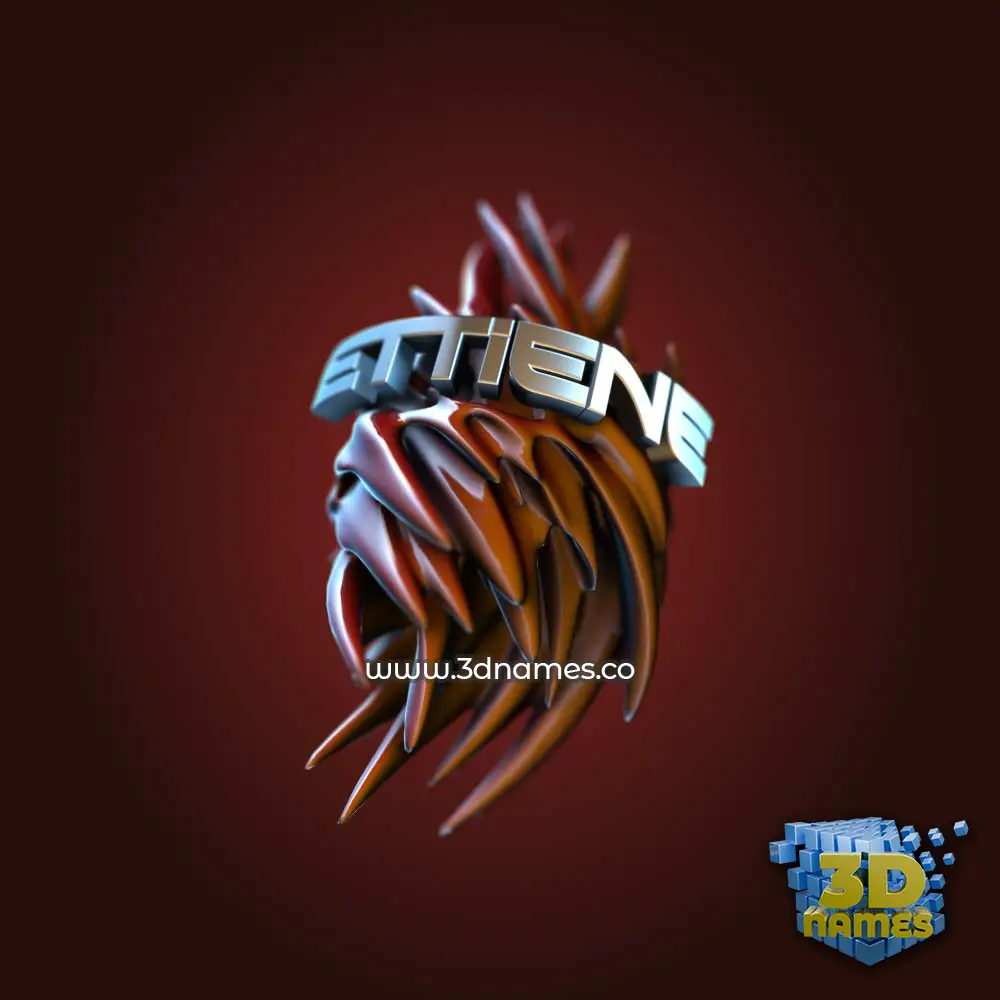 ettiene in Red Twisted style - 3D name wallpaper
