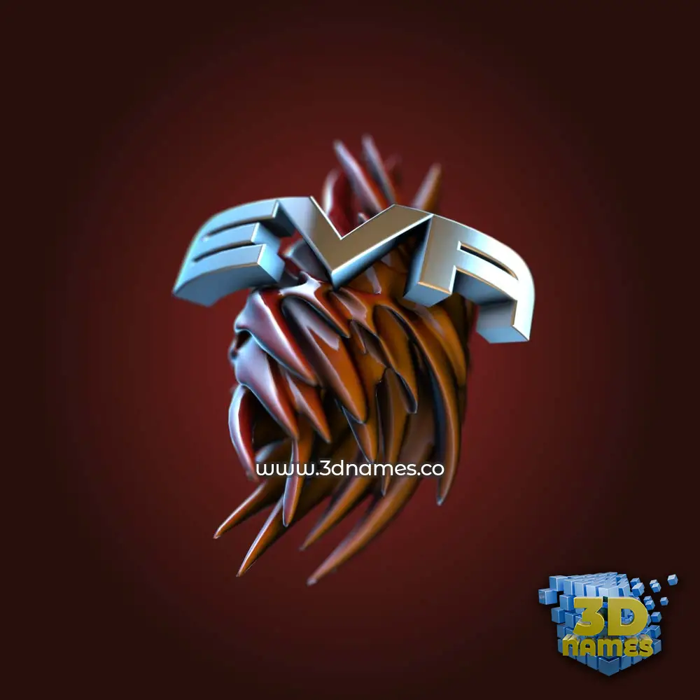 eva in Red Twisted style - 3D name wallpaper