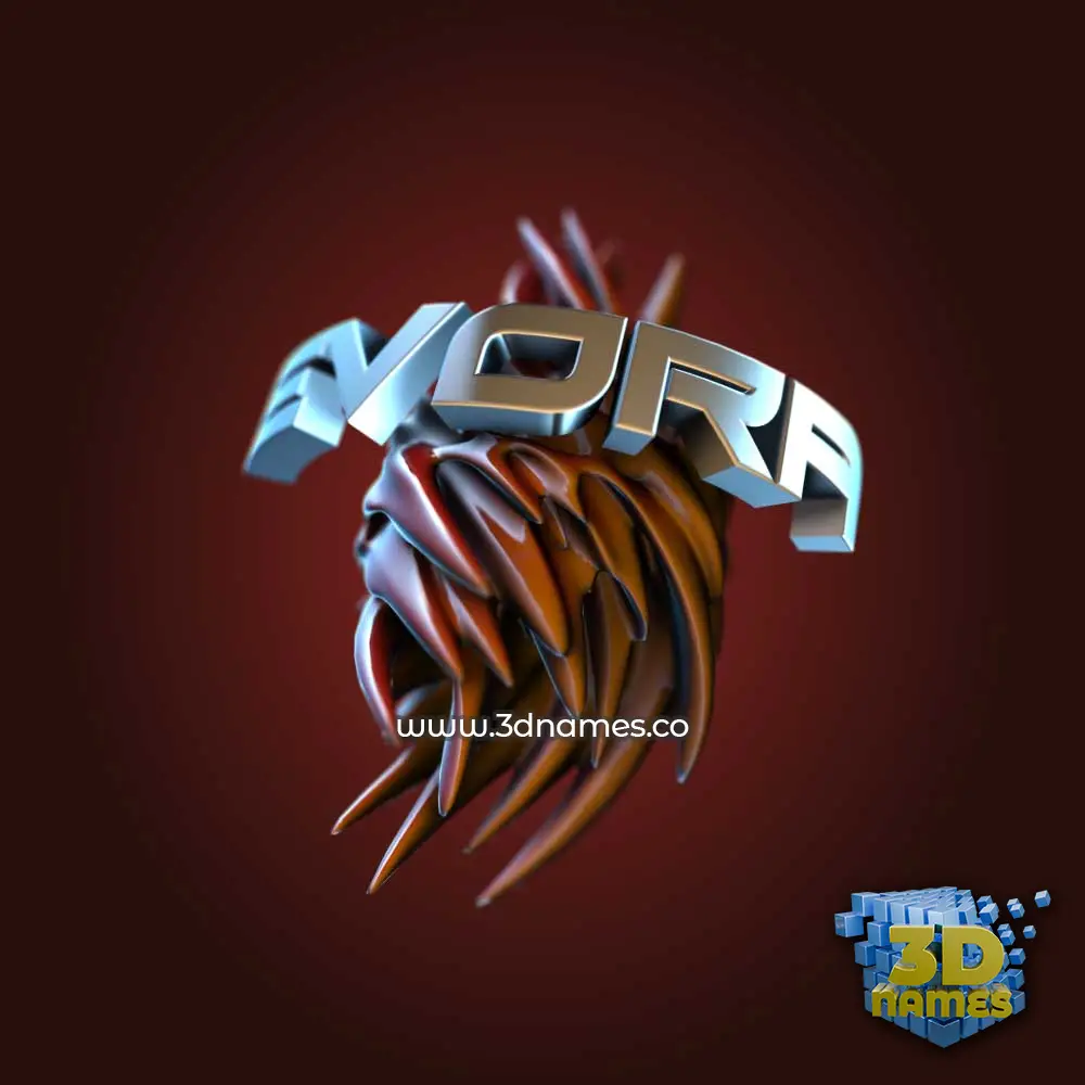 evora in Red Twisted style - 3D name wallpaper