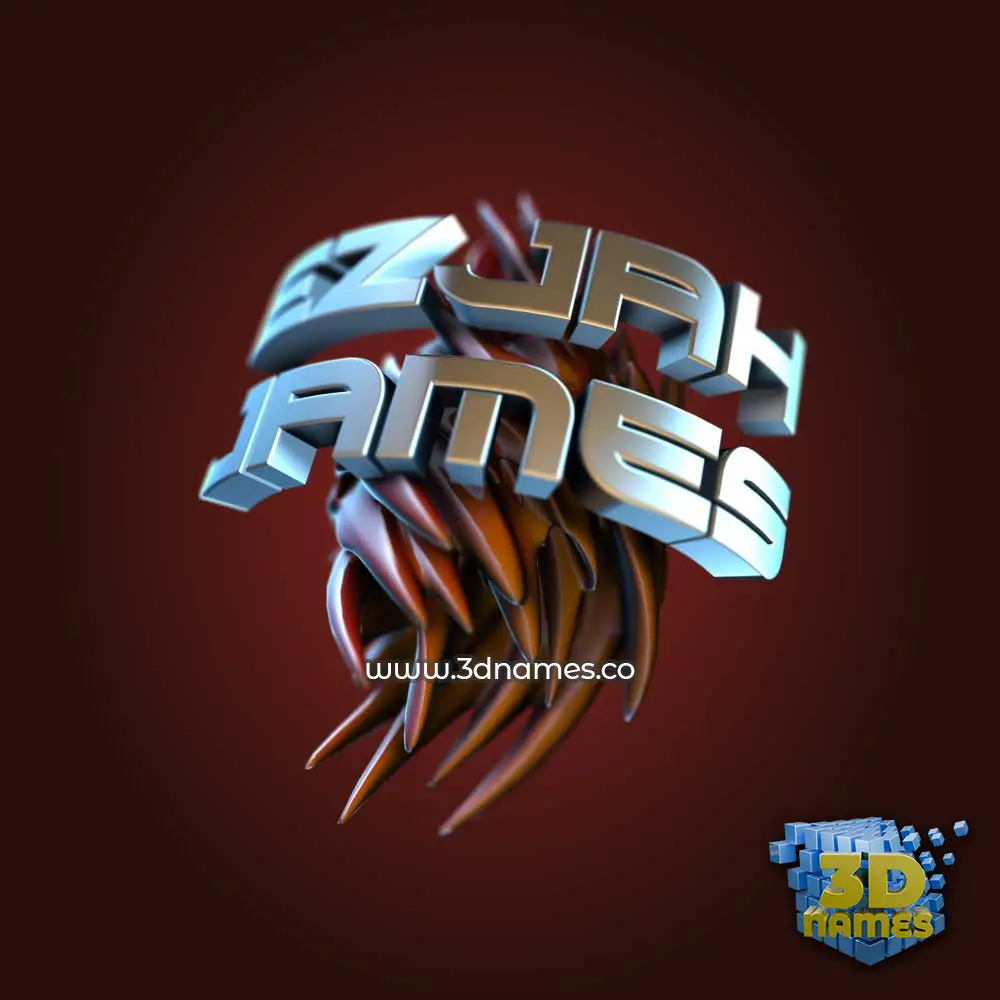 ezjah james in Red Twisted style - 3D name wallpaper