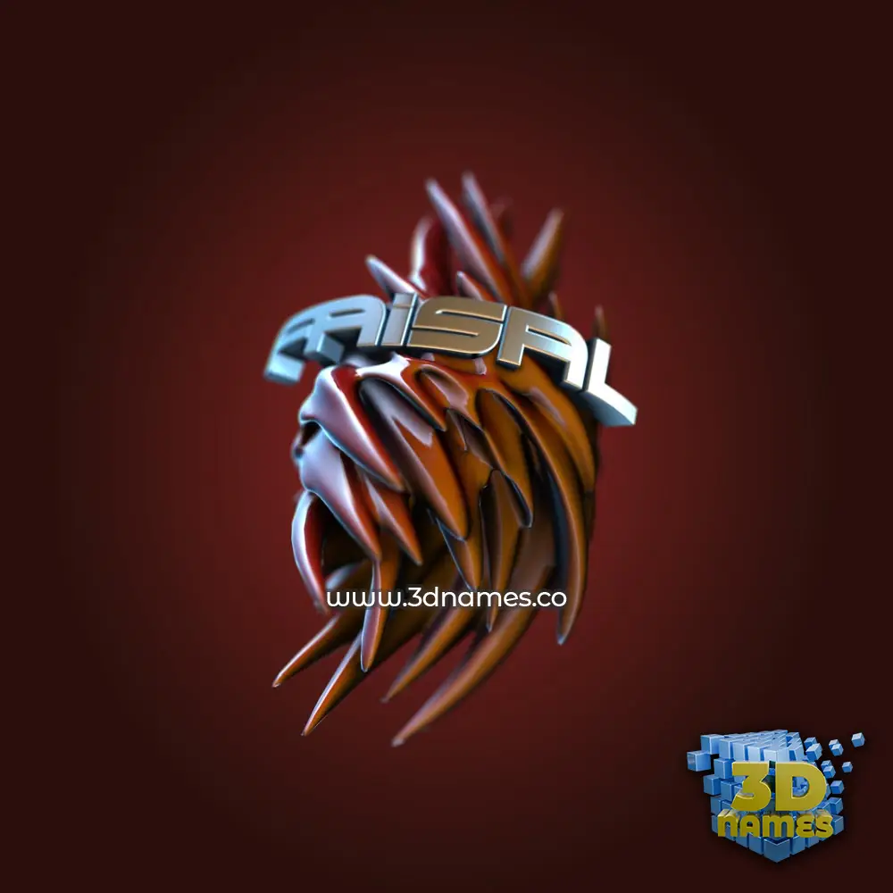 faisal in Red Twisted style - 3D name wallpaper