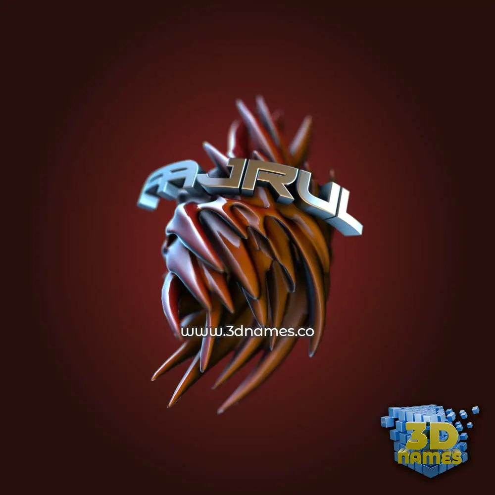 fajrul in Red Twisted style - 3D name wallpaper