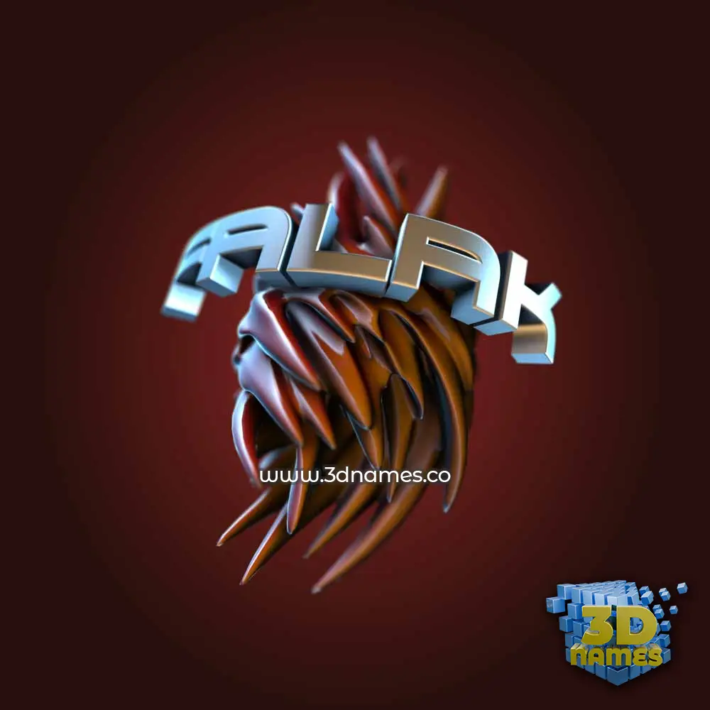 falak in Red Twisted style - 3D name wallpaper
