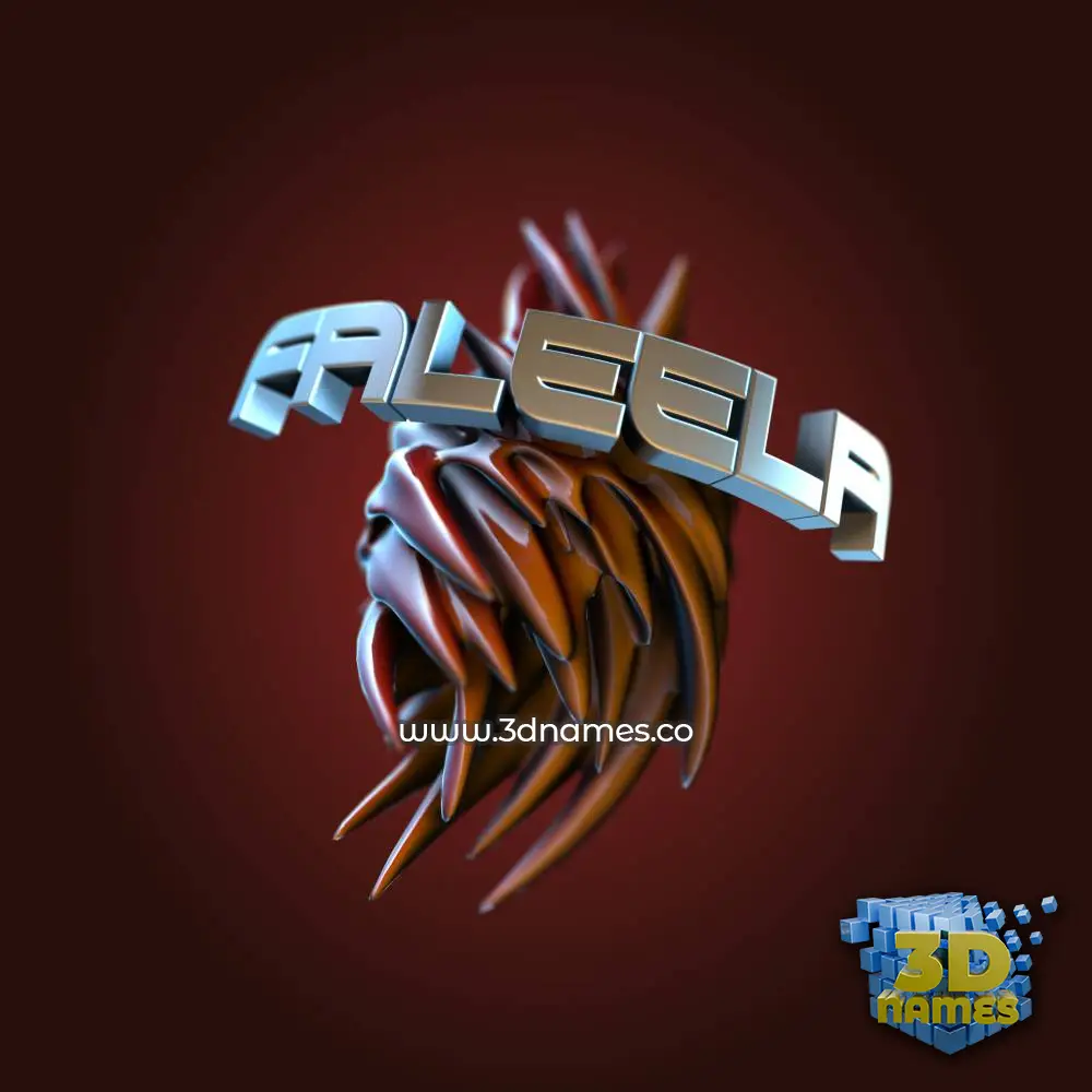 faleela in Red Twisted style - 3D name wallpaper