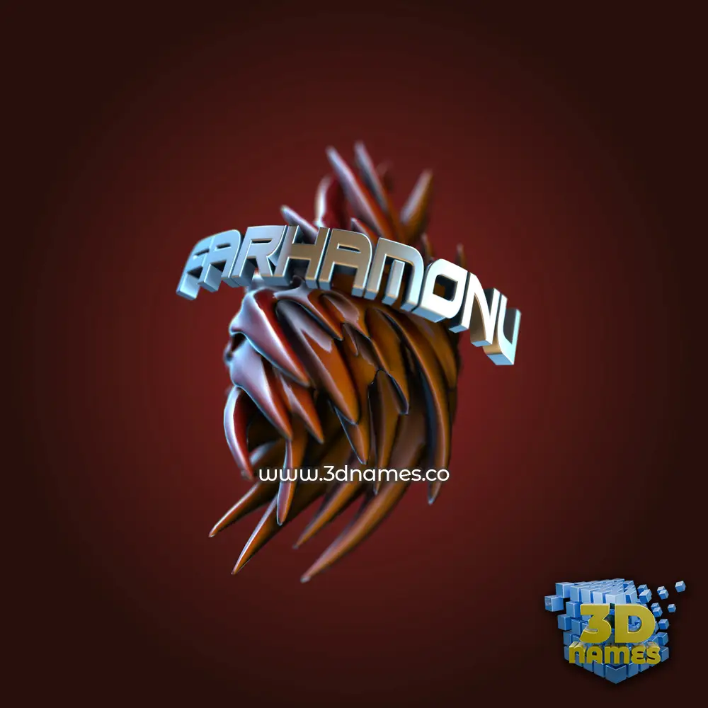 farhamonu in Red Twisted style - 3D name wallpaper