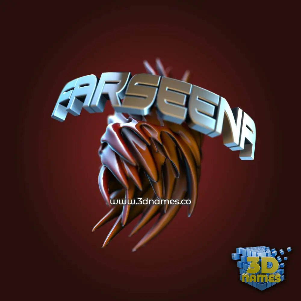 farseena in Red Twisted style - 3D name wallpaper
