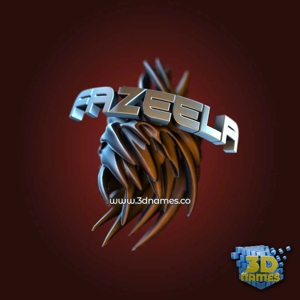 fazeela in Red Twisted style - 3D name wallpaper