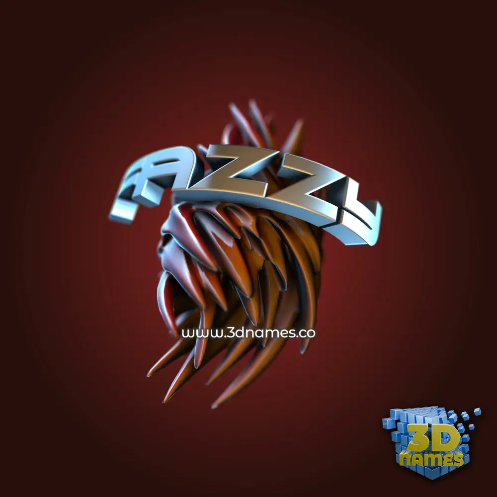 fazzy in Red Twisted style - 3D name wallpaper