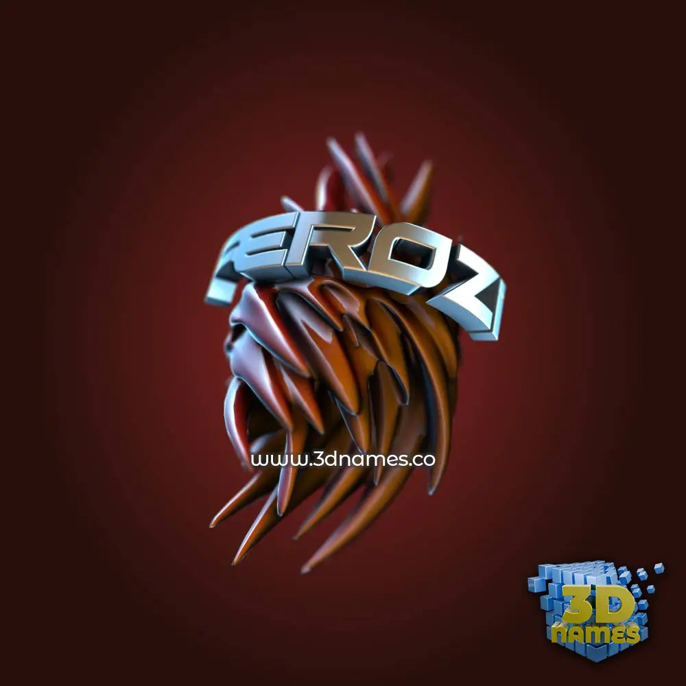 ferozi in Red Twisted style - 3D name wallpaper