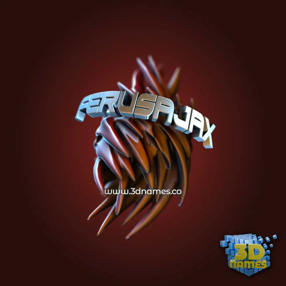 ferusajax in Red Twisted style - 3D name wallpaper