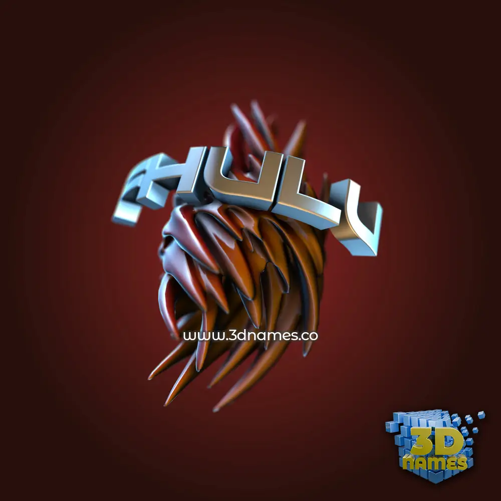 fhulu in Red Twisted style - 3D name wallpaper